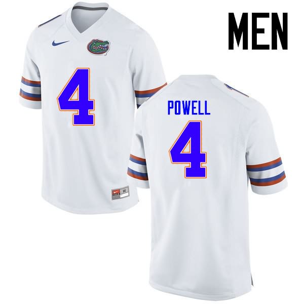 NCAA Florida Gators Brandon Powell Men's #4 Nike White Stitched Authentic College Football Jersey VZQ4164CU